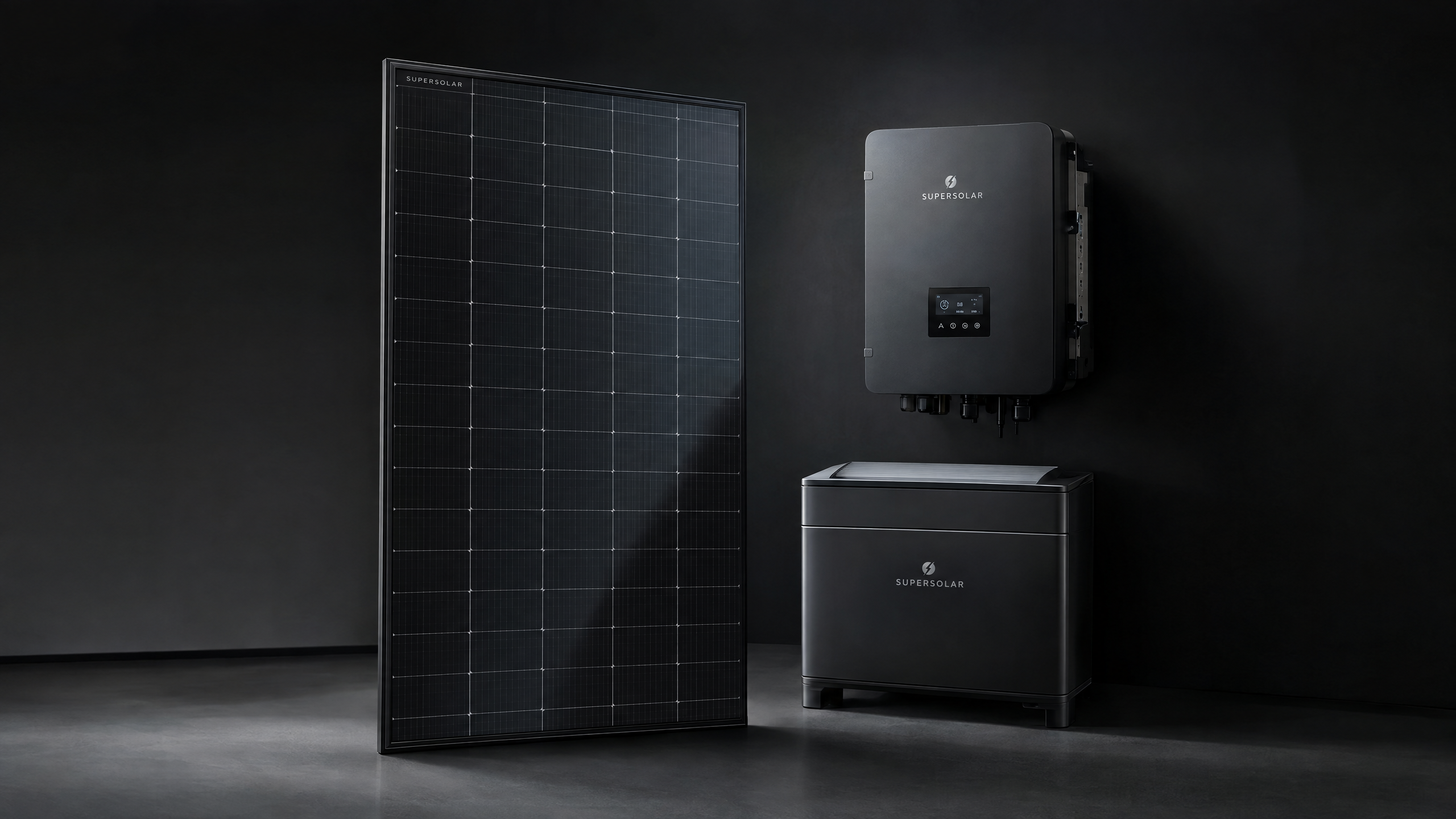 SUPERSOLAR kit: panel, inverter, battery